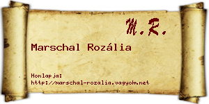 Marschal Rozália névjegykártya